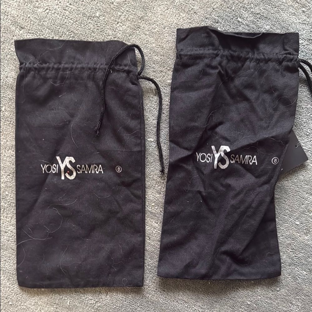 (2) Yosi Samra Black Shoe Dust Bags Drawstring